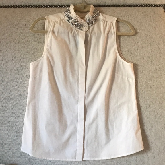 J. Crew Tops - Sleeveless blouse with jeweled collar
